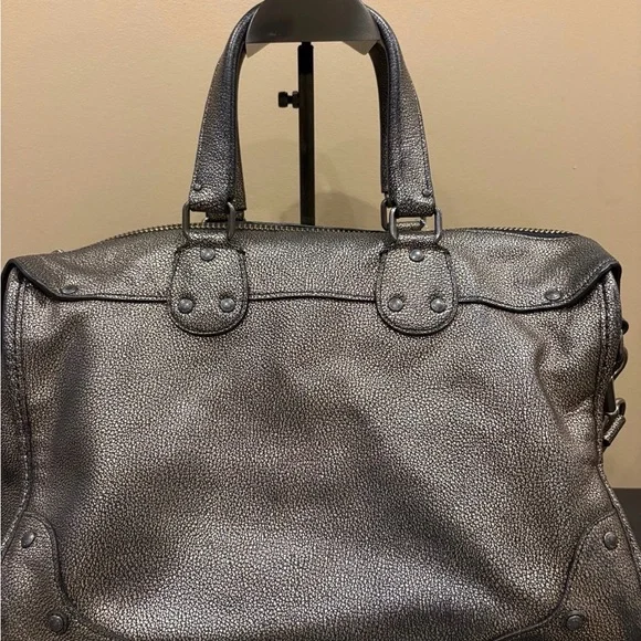 Coach Rhyder 33 Metallic Pebbled Leather Satchel Bag - Picture 5 of 9